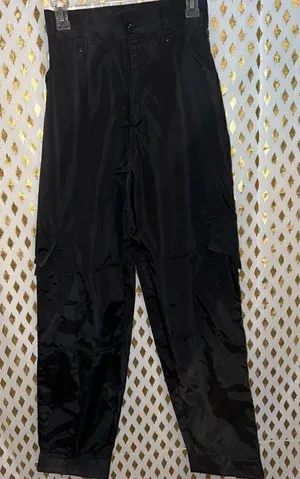Pretty little thing windbreaker raver wide leg pants black size 2 thumbnail 1