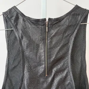 Anine Bing sz XS Black Perforated 100% Lambskin Leather Tank Top Back‎ Zip Goth thumbnail 7