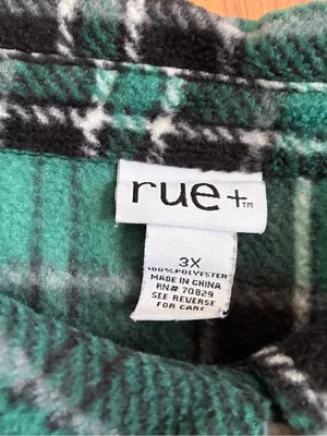 rue21 Plus Size Green & Black Plaid Flannel Shirt Size 3X thumbnail 4