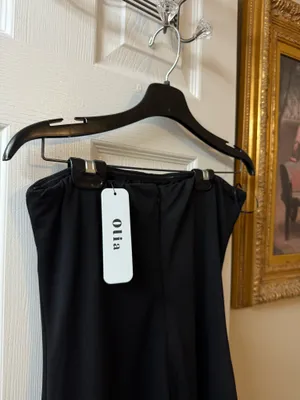 Black fringe formal dress thumbnail 4