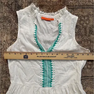Tuckernuck Oliphant Holland Yoke Print Mini Dress White XS Sleeveless Boho thumbnail 6