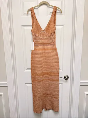 Torn by Ronny Kobo Knit Maxi Dress Vacation Beach Resortwear Medium NWT‎ thumbnail 3