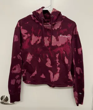 Champion Tie Dye Magenta Hoodie Hooded Sweatshirt thumbnail 1