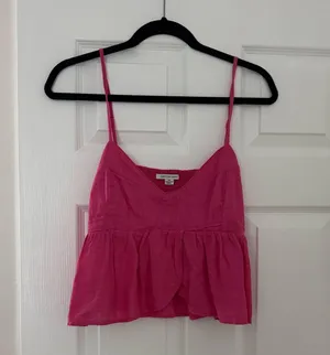 American Eagle Pink Linen Top thumbnail 3