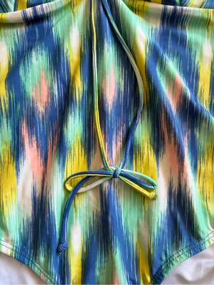 Shoshanna Ikat Rio Vista Bandeau Beaded Halter Maillot one piece Swimsuit Sz 10 thumbnail 7