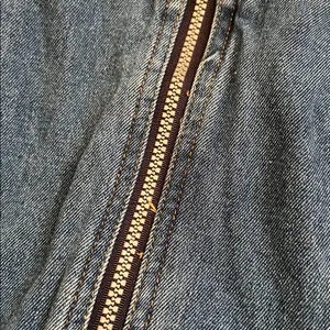 Vintage Y2K On Fire Denim Overall Dress Zipper Pockets Medium thumbnail 3