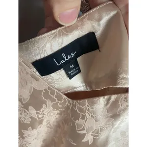 Lulus Calla Love champagne floral jacquard satin slip midi dress sz Medium thumbnail 3