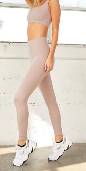 Set Active Sculptflex Legging in Fawn Seamless Ribbed Activewear Pants Medium thumbnail 1