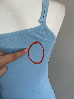 Sequined Light Blue Spaghetti Strap Tank Top Size M thumbnail 6