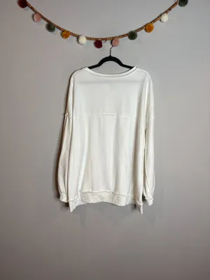 Amazon white snap up henley sweatshirt tunic thumbnail 4