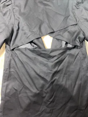 NWT The drop Classic Black Women's Double-Breasted Blazer with cutout back thumbnail 5
