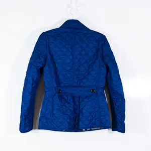 Burberry Brit Women's Button Front Collared Quilted Lightweight Jacket Blue XS thumbnail 4