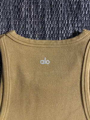 Alo Yoga Seamless Ribbed Warm Nights Mini Dress Olive Branch Size Small thumbnail 3