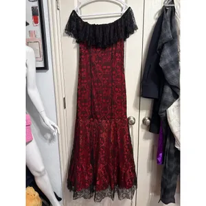 Spirit Halloween Red Lace Skull Mermaid Costume Dress Gothic Lolita La Catrina thumbnail 2