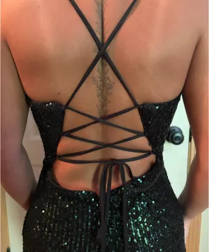 LaFemme Dark Green Sequin Formal Wear Dress thumbnail 3