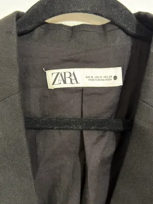 ZARA NWT Black Long Linen Blend Sleeveless Vest ZW Collection thumbnail 3