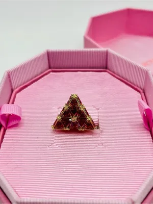 Swarovski Crystal Triangle Ring in Pink Gift Box thumbnail 2
