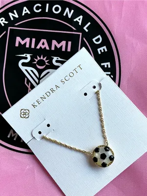 Kendra Scott Gold Soccer Pendant Necklace - Black & White thumbnail 2