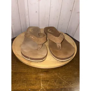 Walk In His Footsteps ‎ Sandals Cross Footprint John 3:16 Brown Size 8 thumbnail 4