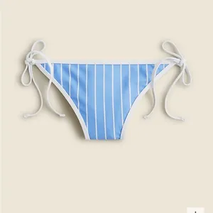 J. Crew String‎ hipster bikini bottom in stripe blue white size Large thumbnail 8