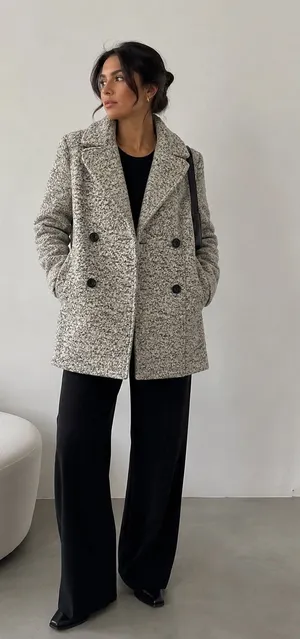 Abercrombie & Fitch Wool Blend Coat XS Boucle Peacoat Old Money Preppy Classic thumbnail 1