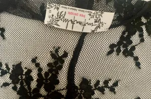 Free People Intimately XS Black Lace Long Sleeve Blouse thumbnail 4
