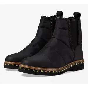 NWOT Free People Atlas Puffer Rivet Chelsea Boots in Black & Gold Sz. US 8 thumbnail 2