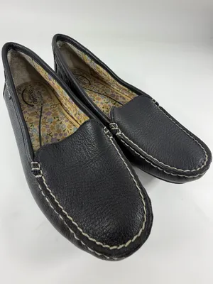 Eastland Daytona Black Leather Driving Loafers Comfort Moc Flats‎ Women’s 7 thumbnail 1