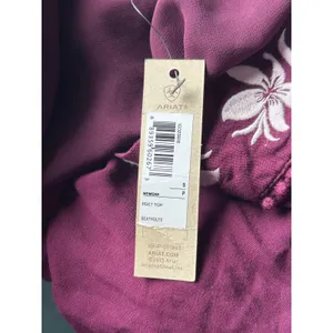 Ariat Poet Top dark purple embroidered floral v-neck blouse Small long sleeve thumbnail 5