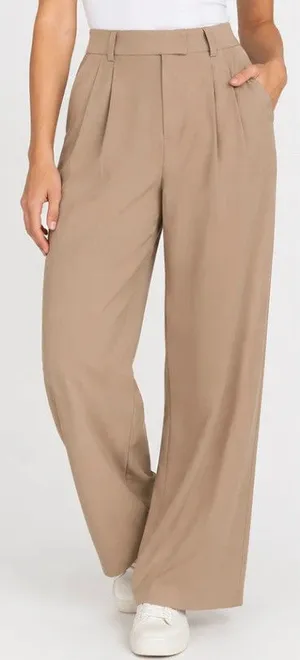 beautiful by lawrence zarian petite belted wide leg pleated trouser timeless tau thumbnail 1