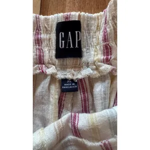 GAP‎ Womens XL Linen Blend Striped Shorts Pink Yellow Blue White Casual Summer thumbnail 3