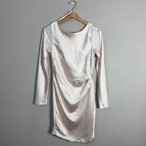 Hello Molly Expressed Permission Mini Dress Women's XS 2 Champagne Satin NWT thumbnail 5