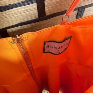 Runaway Astrid Orange Dress Size Small‎ thumbnail 8
