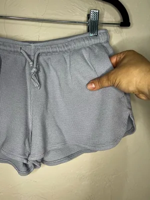 Brandy Melville‎ Summer Thermal Waffle Knit Blue Gray Short Shorts thumbnail 4
