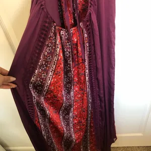 Intimately Free People Bohemian Nights Maxi Slip Dress in fiery red combo Size M thumbnail 12