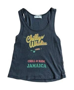 The Laundry Room Gray Chilly Wheelies Jamaica Ribbed Tank Medium thumbnail 1