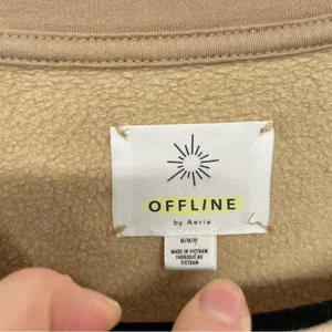 Offline By Aerie Tan Crew Neck Pullover Sweater Womens M Neutral Casual Fall thumbnail 4