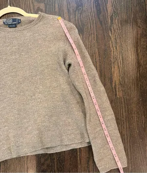 Vintage 1990s Ralph Lauren Gray Wool Sweater thumbnail 5
