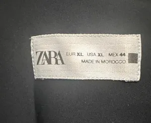 ZARA Men's Black Solid Dress Shirt XL Long Sleeve Button Front Point Collar thumbnail 3