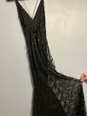 Showpo V Neck Black Sequin Dress thumbnail 6