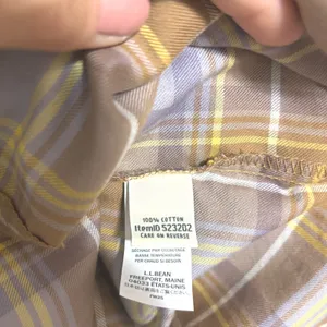 L.L.Bean Whisperweight Flannel Popover Shirt Minimal Gray Plaid Cotton 523202 L thumbnail 6