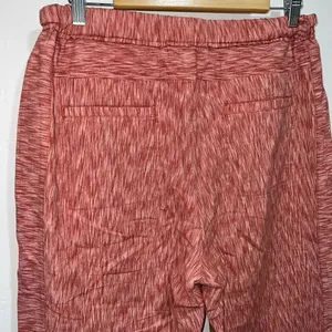 Anthropologie Brand Coral Red Longshore Size M Cotton High Rise Cropped Pants thumbnail 4