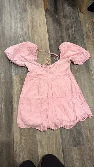 Abercrombie Pink Romper Tie Back Large thumbnail 5