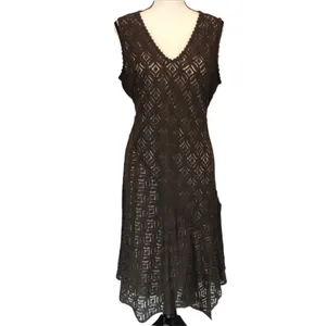 Nic + Zoe First Bloom Dark Truffle Brown Lace Overlay Dress XS thumbnail 4