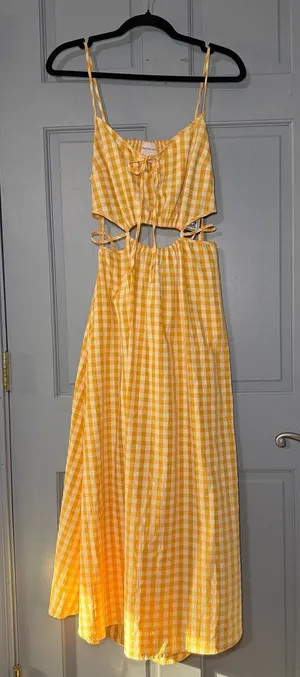 Yellow Gingham Cutout Tie thumbnail 1