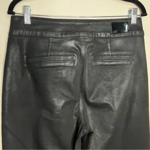 PAIGE Nellie‎ Coated Black High Rise Wide-Leg Cropped Pants thumbnail 9