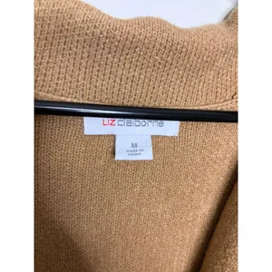 Liz Claiborne Cardigan Women M Brown Good Longline Open Front Pocket Sweater thumbnail 3
