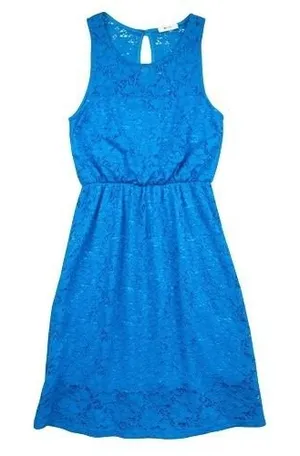 Everly‎ Bright Blue Lace Sleeveless Fit And Flare Dress Size Small thumbnail 1