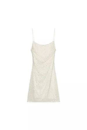 ZARA SHINY DRAPED MINI DRESS thumbnail 3