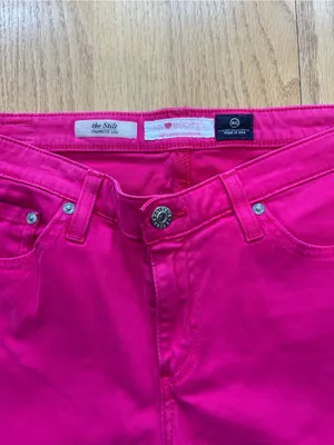 AG Adriano Goldschmied The Stilt Pink Cigarette Jeans Keep A Breast‎ Boobies 31R thumbnail 4